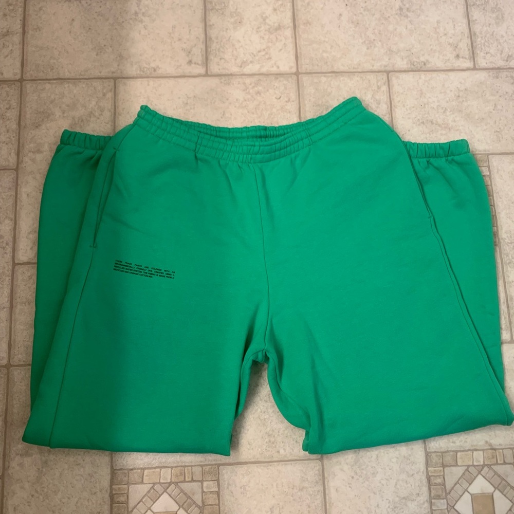 Pangaia neon green baggy sweatpants